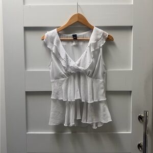 White Ruffled Women's blouse